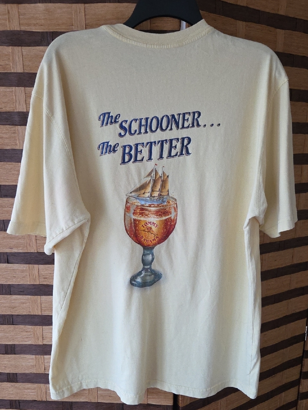 Tommy Bahama Lt Yellow Graphic Tee - The Schooner... The Better